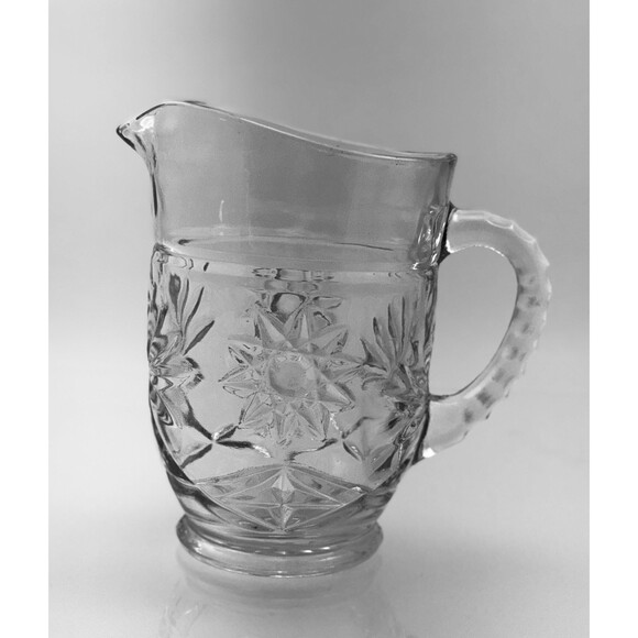 Anchor Hocking Glass Early American Prescut Star of David Pattern Vtge Pitcher - Picture 6 of 11